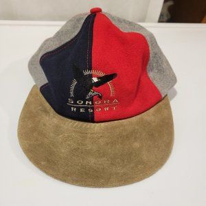 Vintage Sonora Resort Color Block Wool Strapback Brown Suede Brim Adjustable Cap